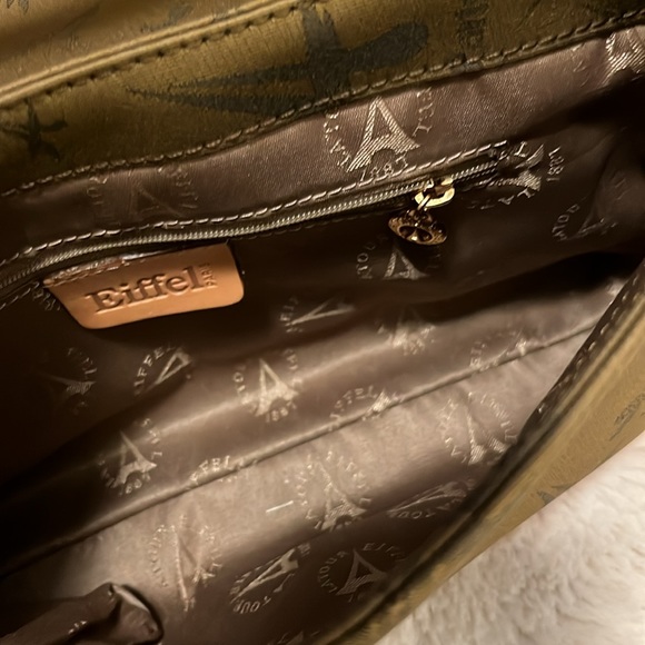 La Tour Eiffel Paris Two Tone Leather Shoulder Bag Purse - Picture 5 of 11